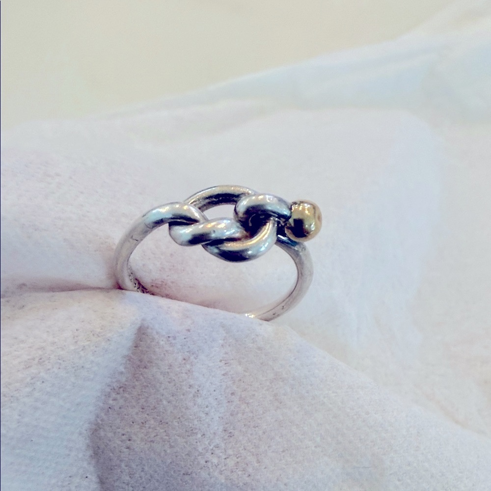Tiffany & Co. Silver and Gold Knot Ring - Picture 4 of 4